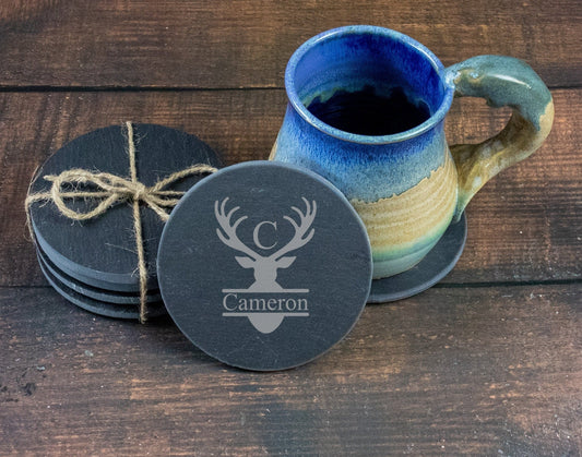 Engraved Personalized Slate Coaster Gifts for Him 1 