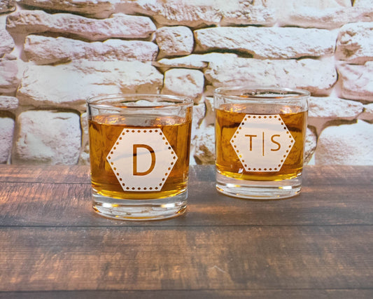 Monogram Whiskey Glasses Gifts for Him 