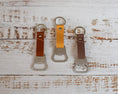 Load image into Gallery viewer, Personalized Leather Keychain Beer Bottle Opener Gifts for Him 
