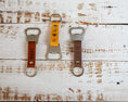 Load image into Gallery viewer, Personalized Leather Keychain Beer Bottle Opener Gifts for Him 
