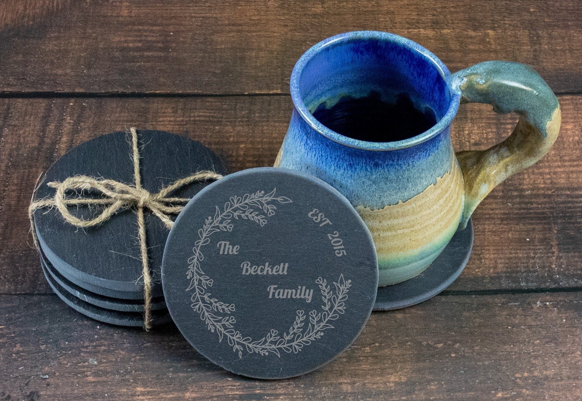 Personalized Slate Coasters Couples 1 