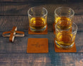 Load image into Gallery viewer, Personalized Square Leather Coasters - Set of 4 Housewarming 
