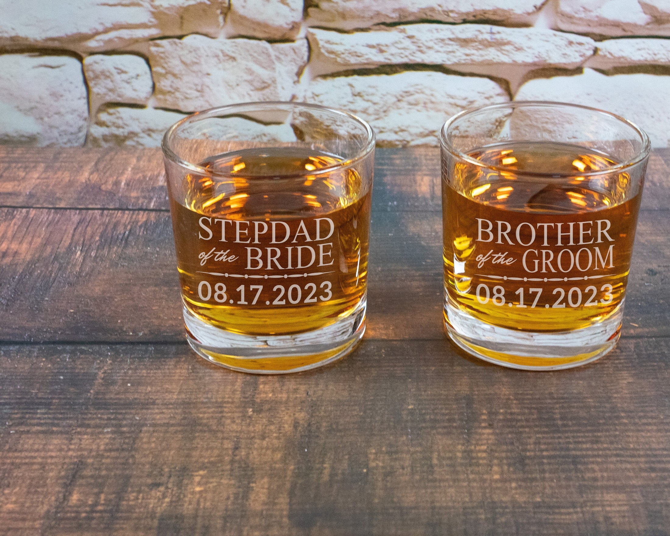 Personalized Father of the Bride or Father of the Groom Whiskey Glass