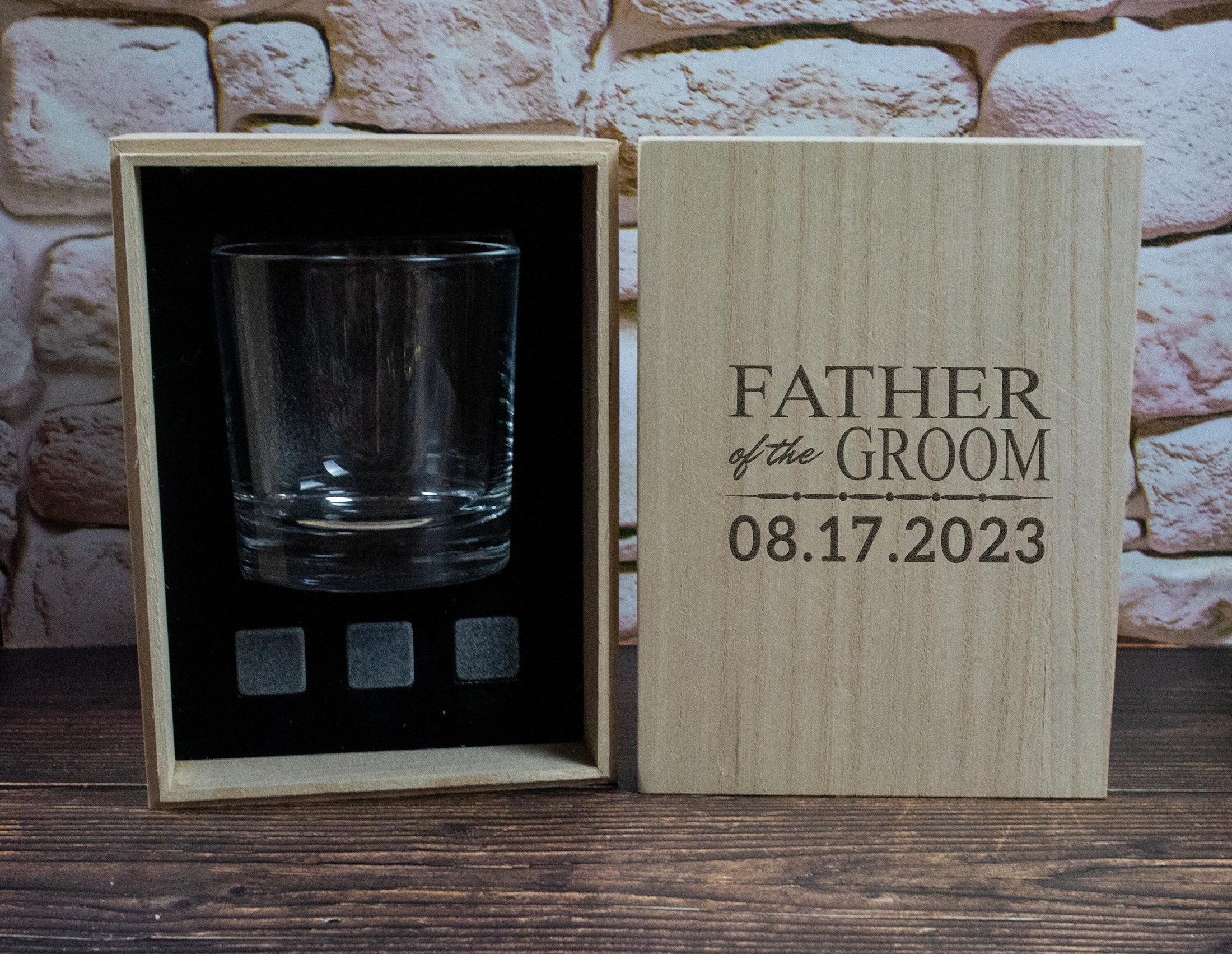 Personalized Father of the Bride or Father of the Groom Whiskey Glass