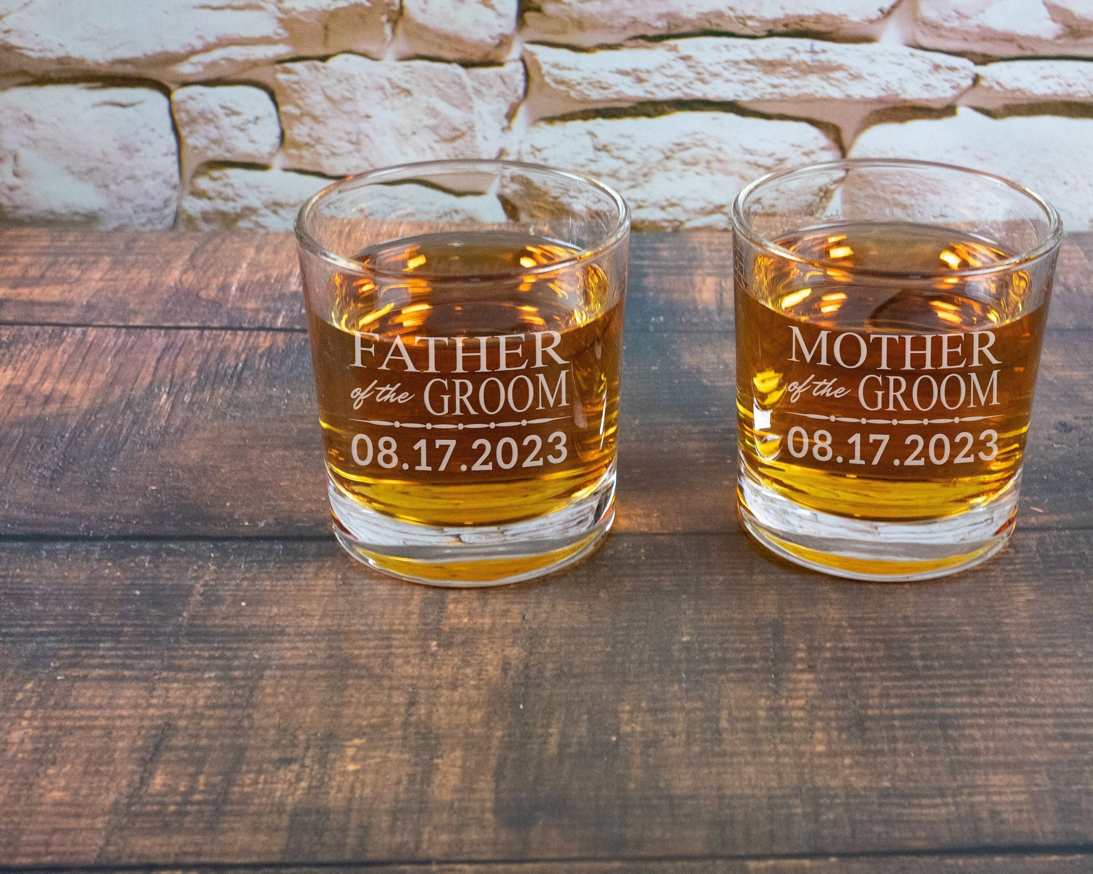 Personalized Father of the Bride or Father of the Groom Whiskey Glass