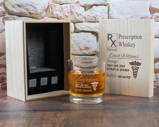 Pharmacist Inspired Engraved Whiskey Glass