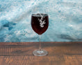 Load image into Gallery viewer, Custom Lake Map Engraved on a 21 oz Wine Glass
