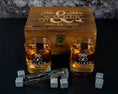 Load image into Gallery viewer, Personalized Mr and Mrs Whiskey Glasses in a Wood Box
