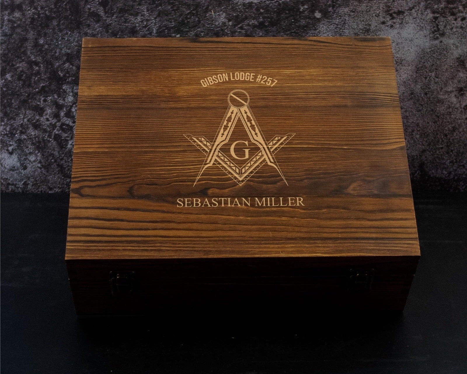 Freemason Personalized Whiskey Decanter Set in a Wood Gift Box