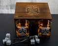 Load image into Gallery viewer, Whiskey Decanter Set with Custom Engraved Wooden Box for Best Man or Groomsman
