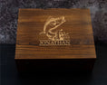 Load image into Gallery viewer, Fisherman - Personalized Whiskey Decanter Gift Set in Engraved Wooden Box
