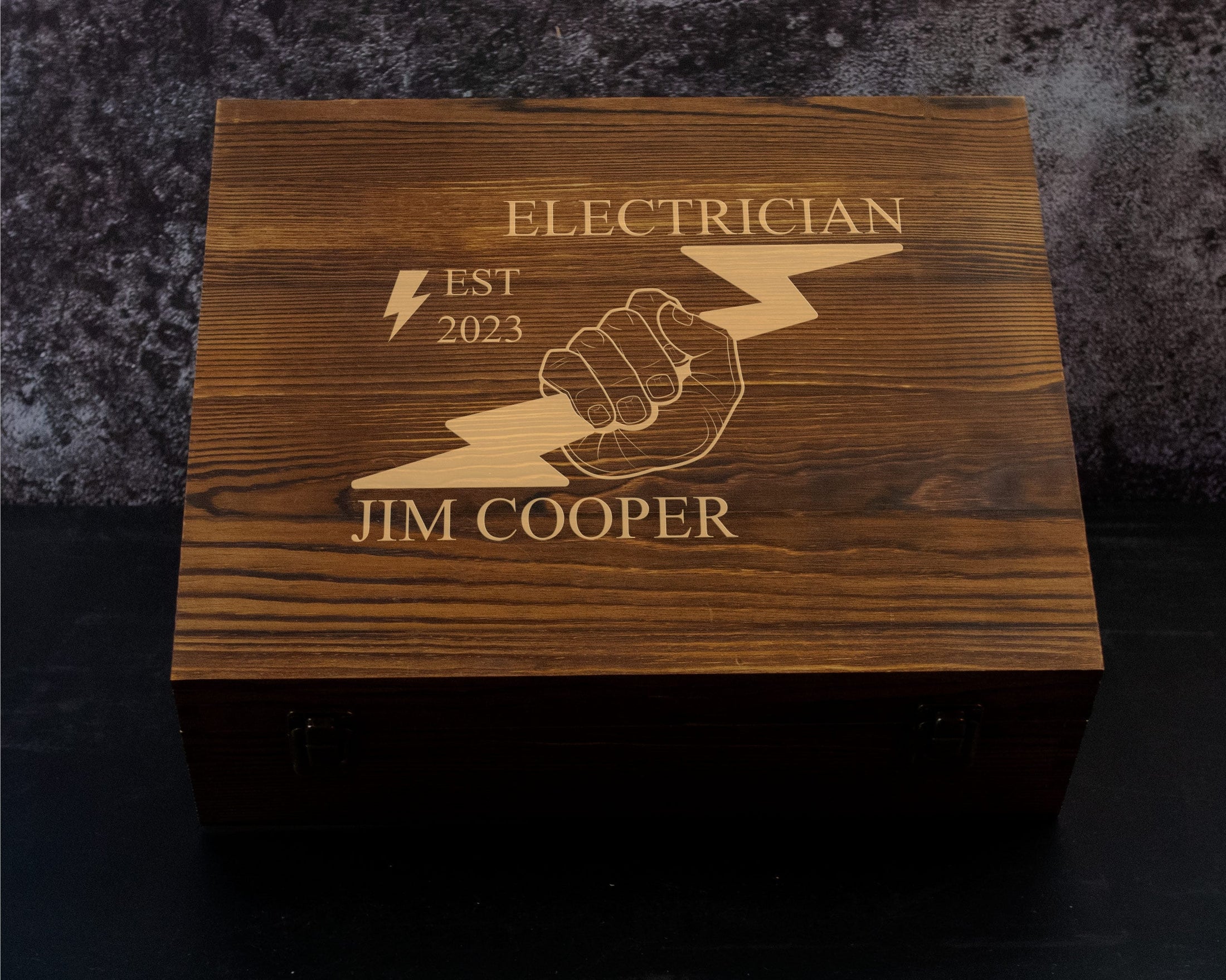 Electrician - Personalized Whiskey Decanter Set in a Wood Gift Box