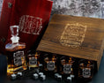 Load image into Gallery viewer, Birthday Gift - Personalized Whiskey Decanter Gift Set in a Wood Box
