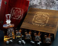 Load image into Gallery viewer, Whiskey Decanter Set with Custom Engraved Wooden Box for Best Man or Groomsman
