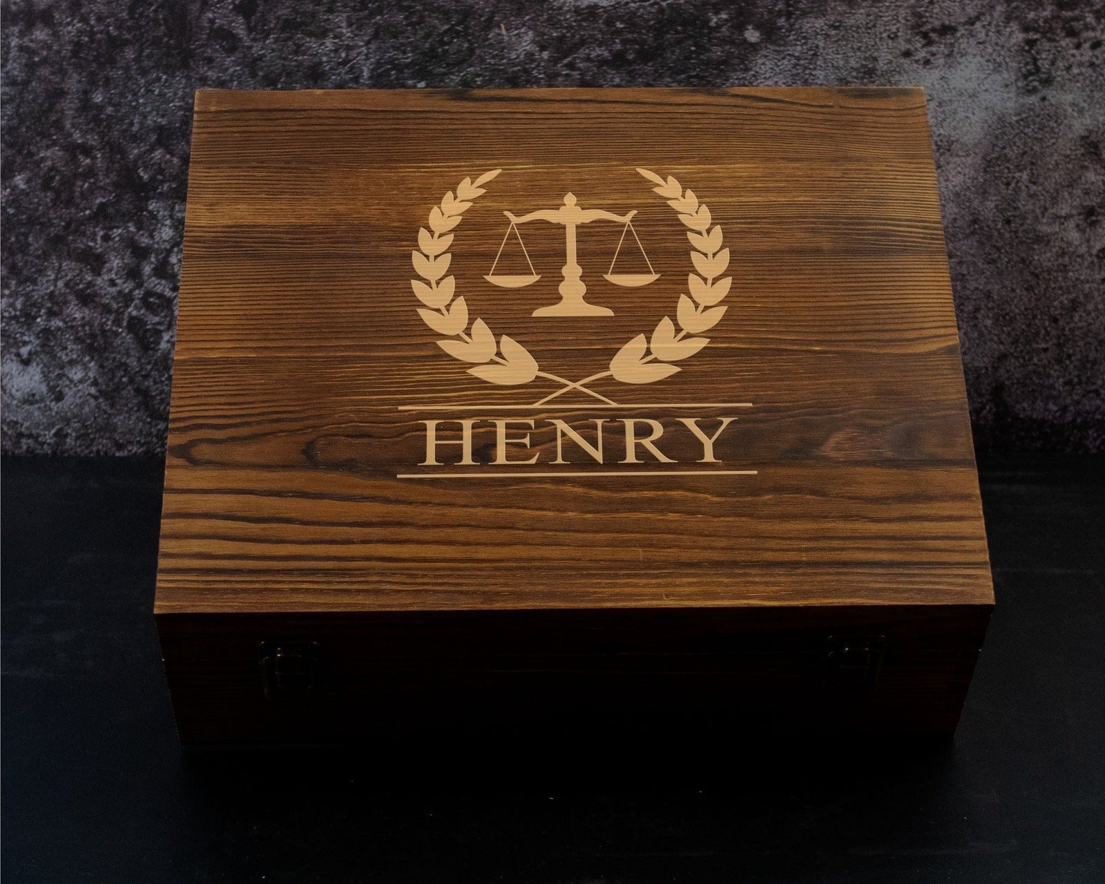 Lawyer Gift - Personalized Whiskey Decanter Gift Set in a Wood Box