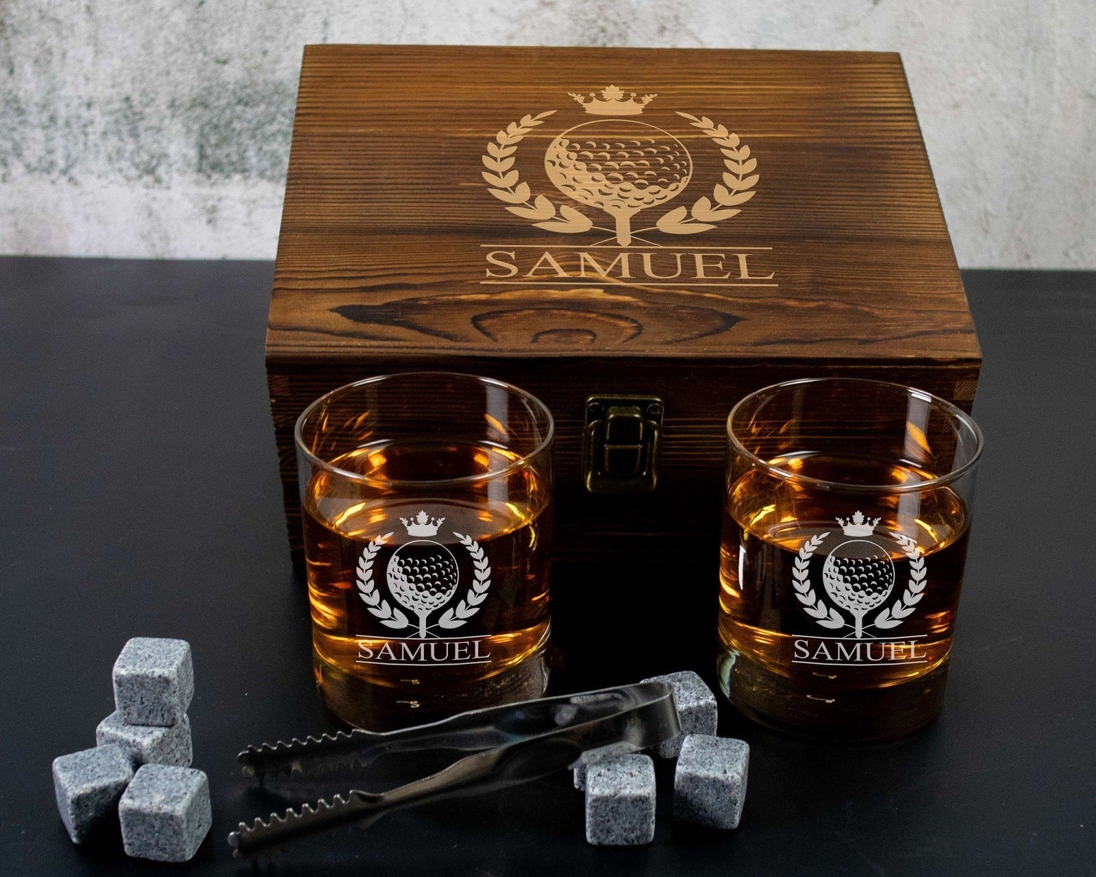 Personalized Gift for Golfer - Whiskey Decanter Gift Box