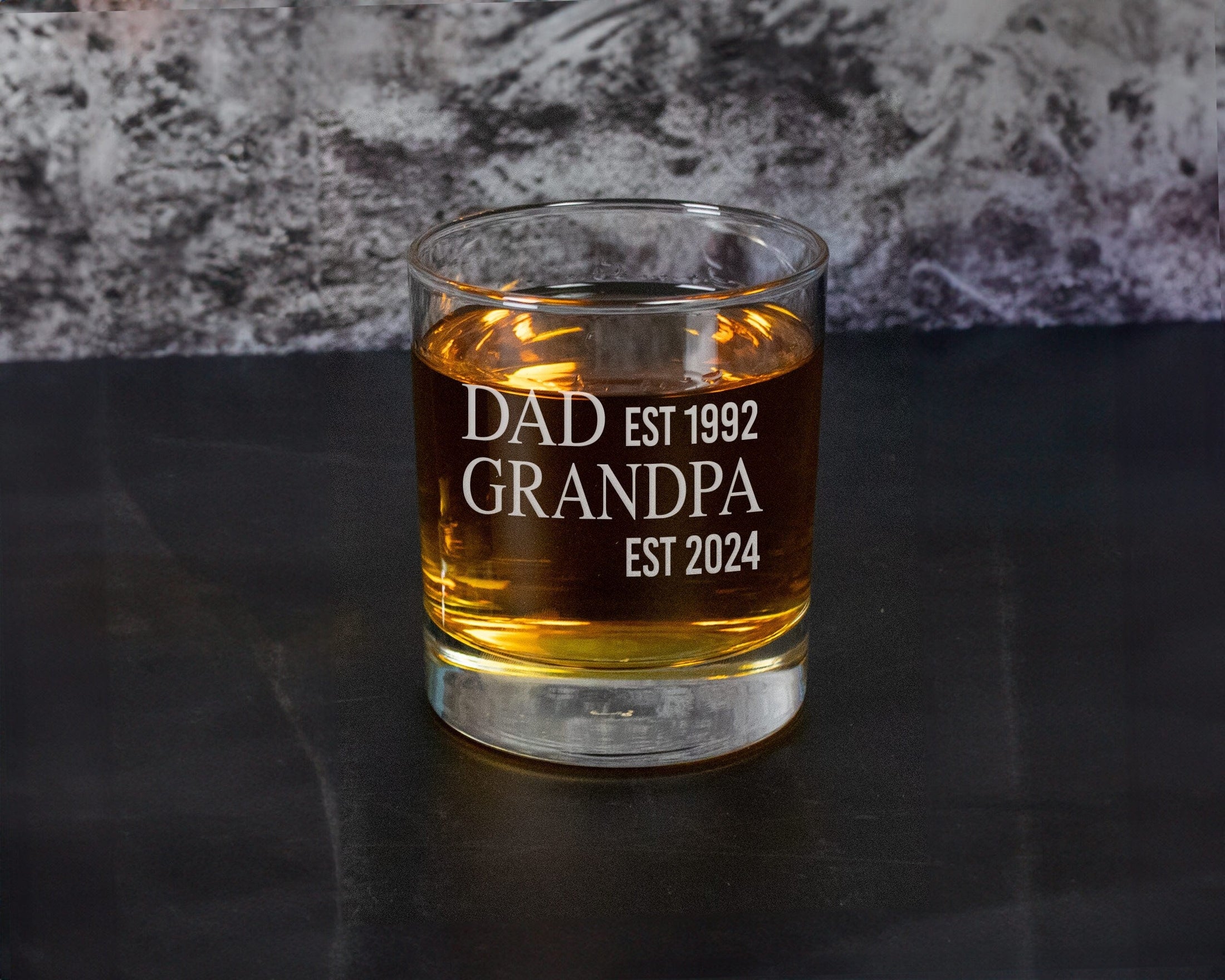 Grandpa Rocks Glass - Pregnancy Announcement